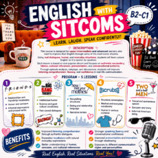 5-lesson course - English with sitcoms (B2–C1)